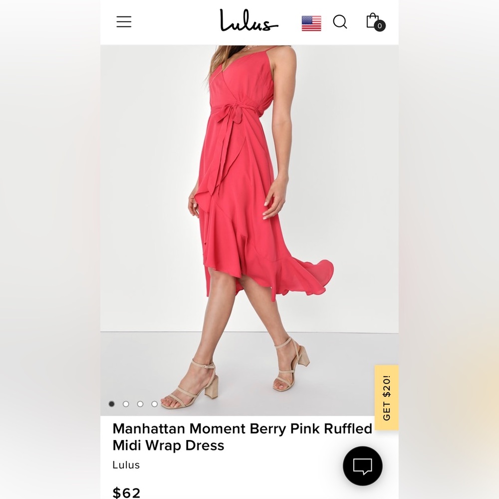 Lulus MIDI wrap dress - size XS